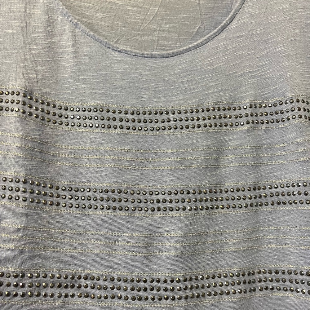 Apt. 9 Gray and Purple Boxy Short Sleeve T-Shirt - Picture 2 of 3